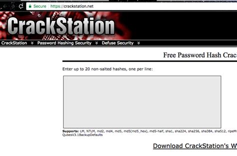 Only uses SHA-256 as hash function. . How to use crackstation